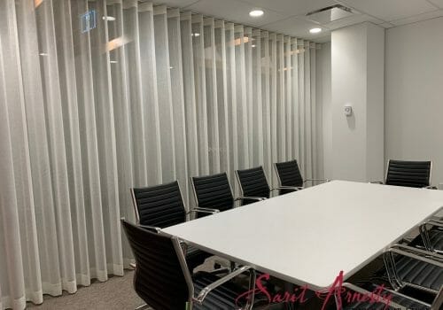 Commercial drapes Installed at St. Clair office – Toronto.