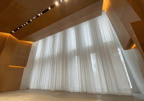 Custom Motorized Drapery Project UFT Auditorium Toronto